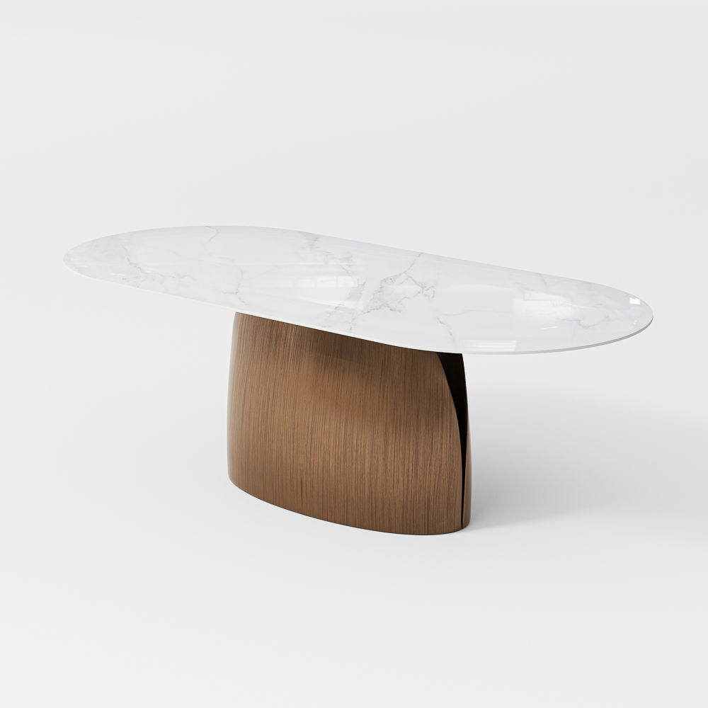 for 8 White & Bronze Glossy Sintered Stone Dining Tables
