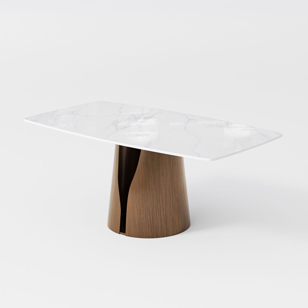 for 6 White & Bronze Sintered Stone Dining Tables