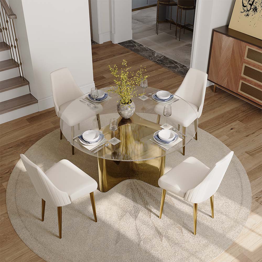 Modern Transparent Tempered Glass Dining Tables