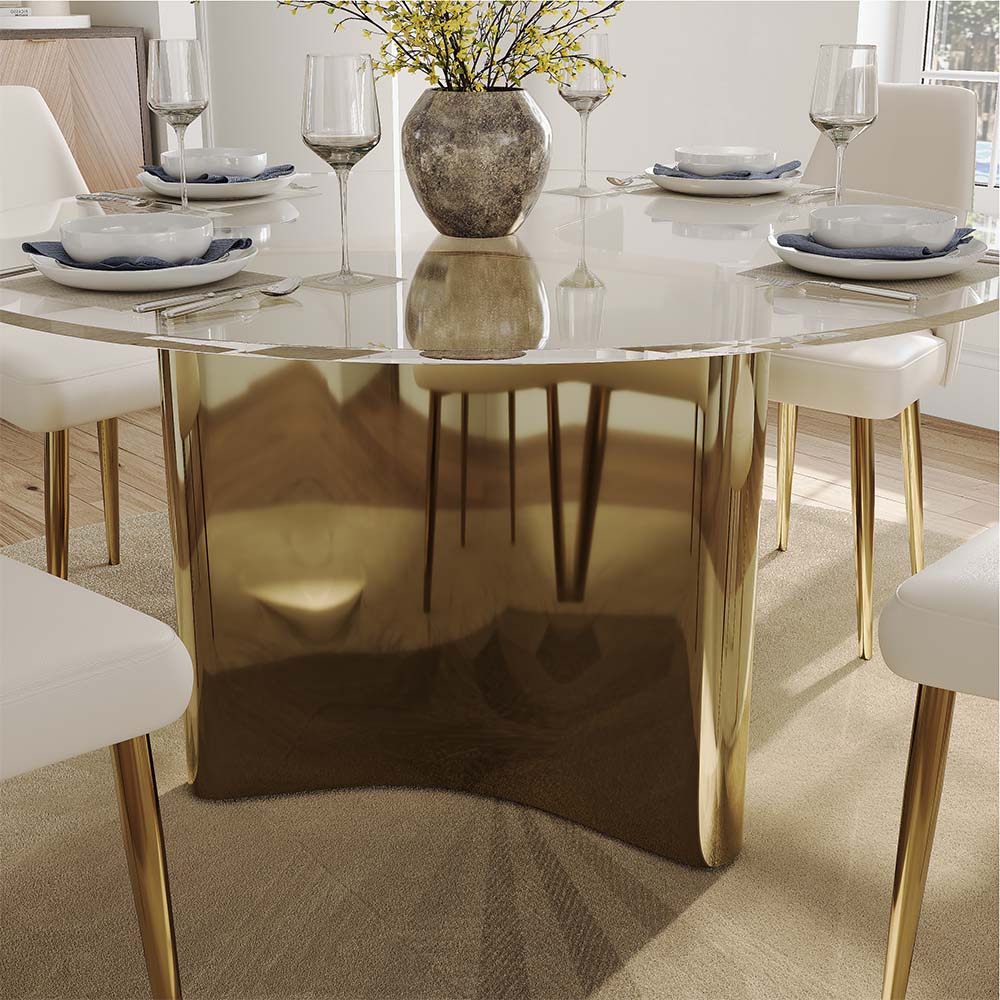 Partly Assemble Transparent Tempered Glass Dining Tables