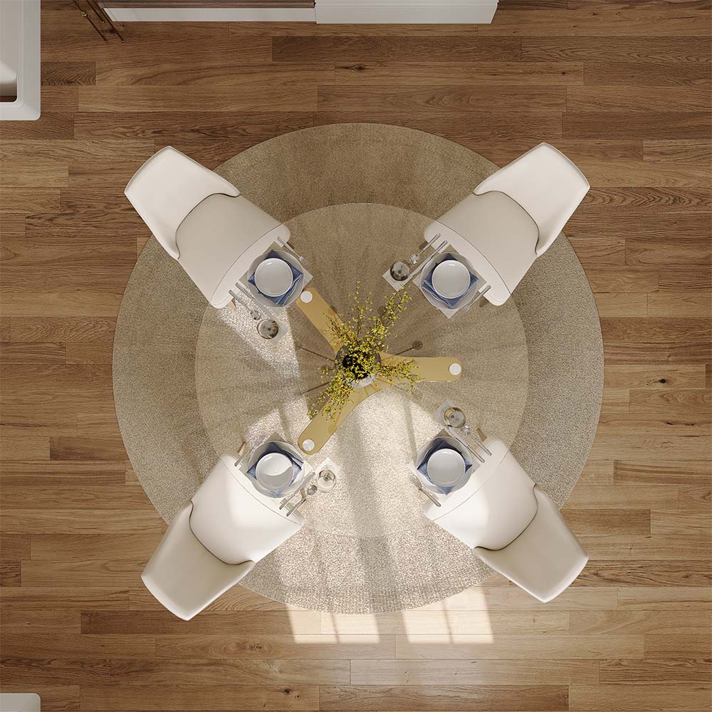 Round Transparent Tempered Glass Dining Tables