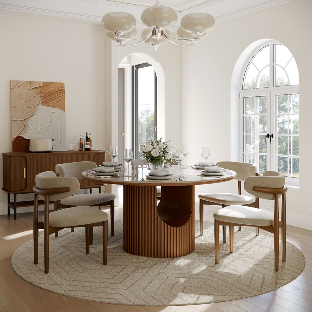 for 6 Pandora & Walnut Solid Wood Dining Tables