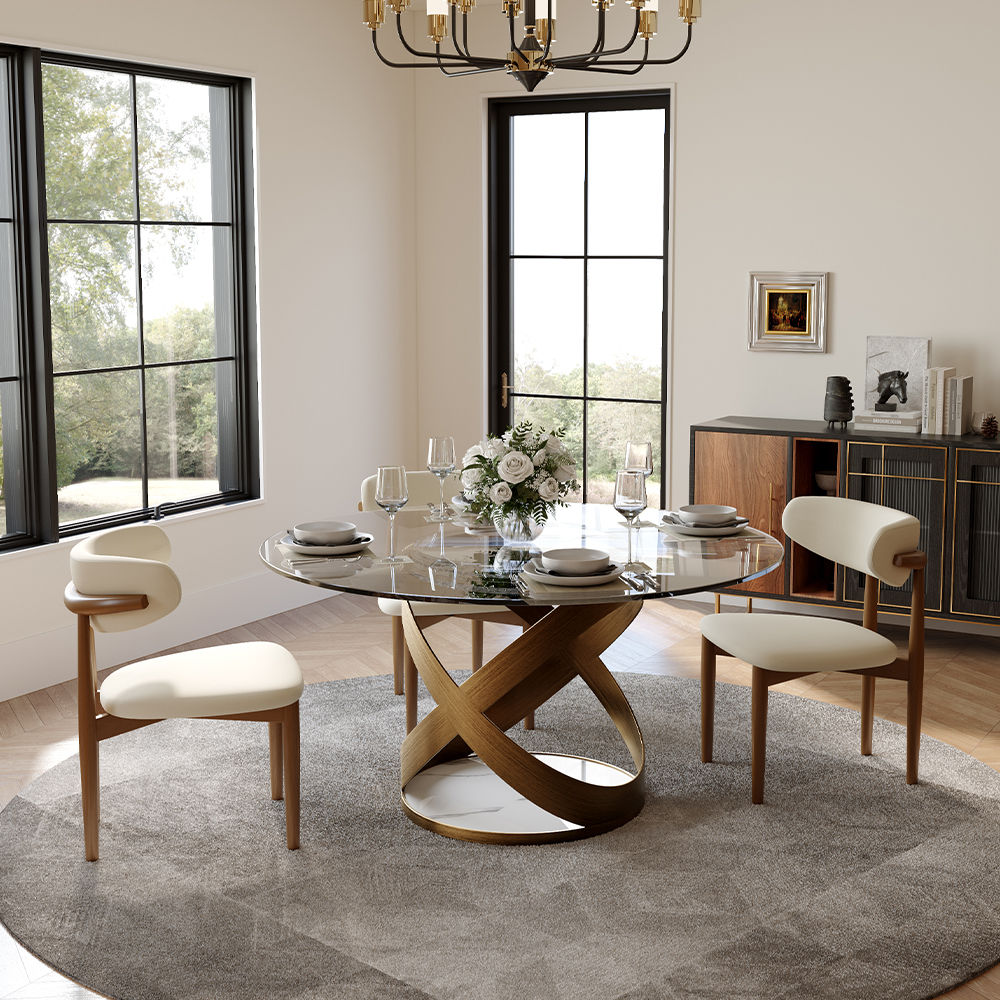 Glass Clear Tempered Glass Dining Tables