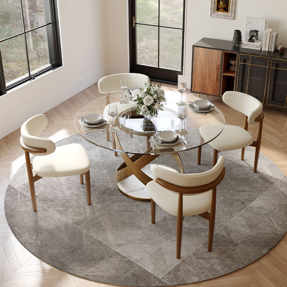 Modern Clear Tempered Glass Dining Tables