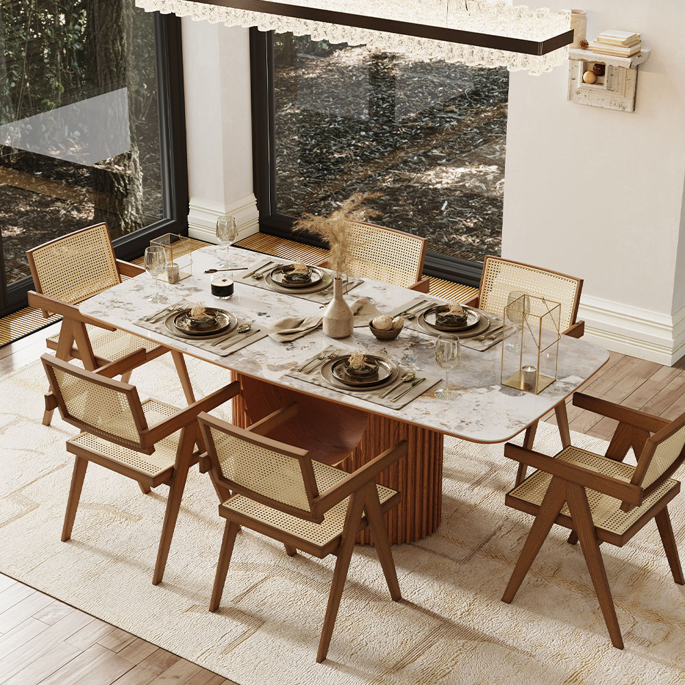 Sintered Stone Pandora & Walnut Glossy Sintered Stone Dining Tables