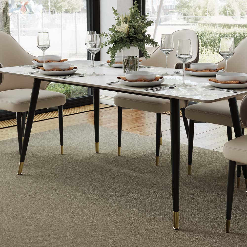Rectangular White & Black Glossy Sintered Stone Dining Tables