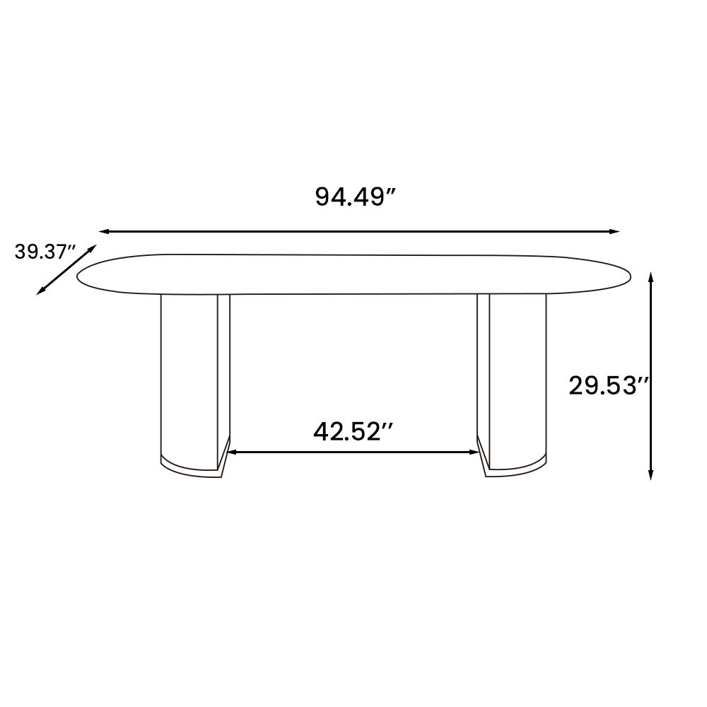 Sintered Stone White Glossy Sintered Stone Dining Tables