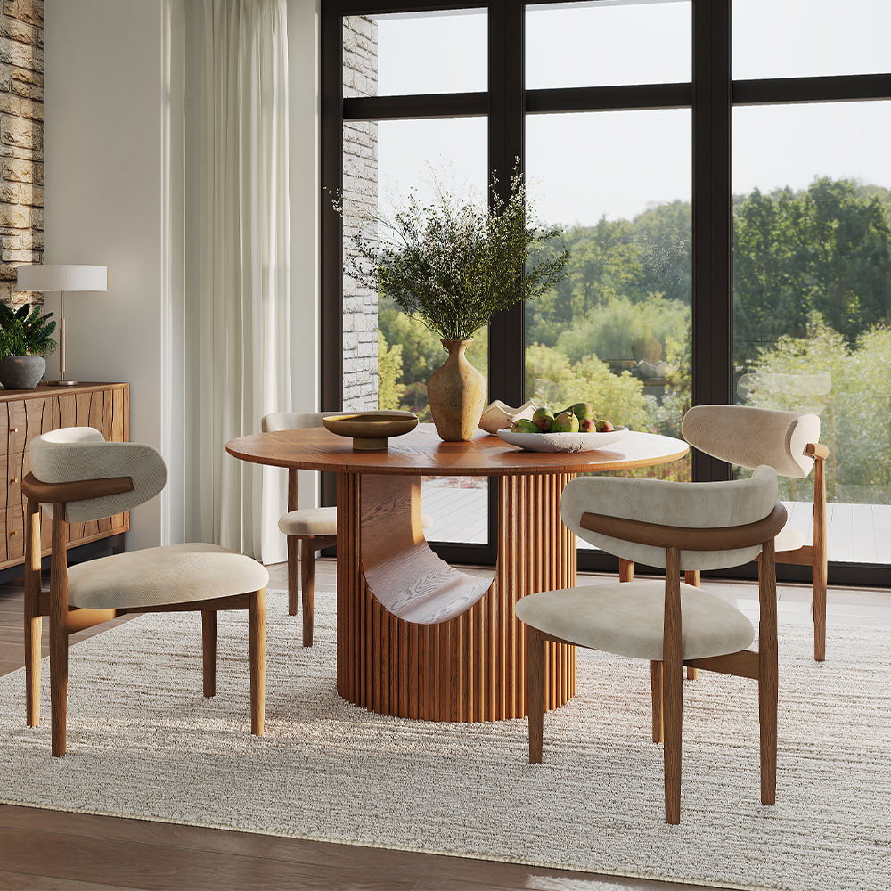 with Storage Walnut Color Plywood Dining Tables