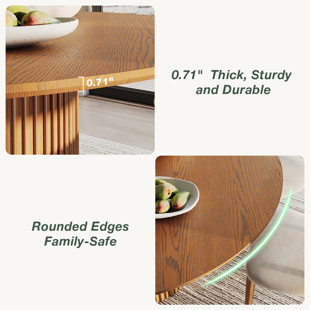 Solid Wood Leg Walnut Color Plywood Dining Tables