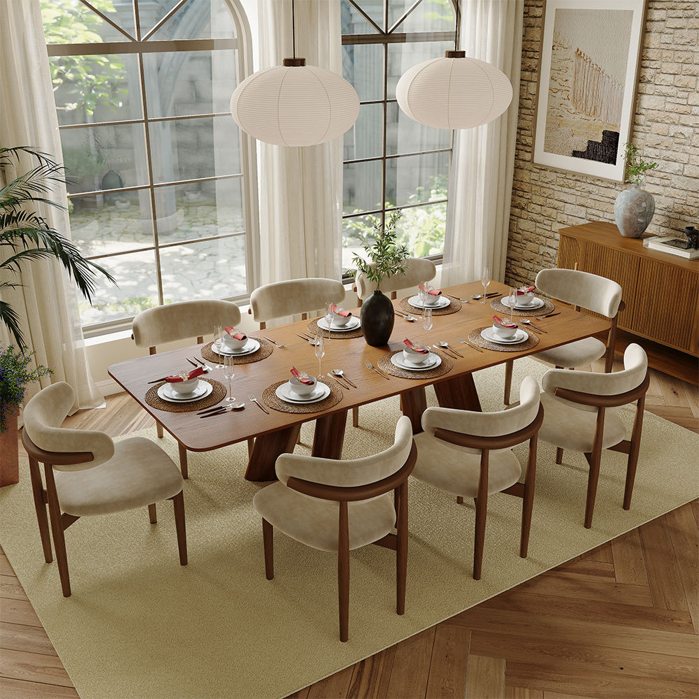 Partly Assemble Walnut MDF Dining Tables
