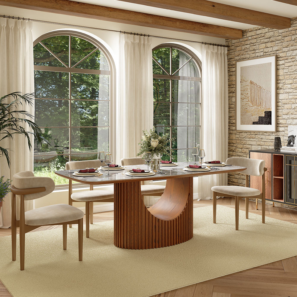Sintered Stone Pandora & Walnut Glossy Sintered Stone Dining Tables