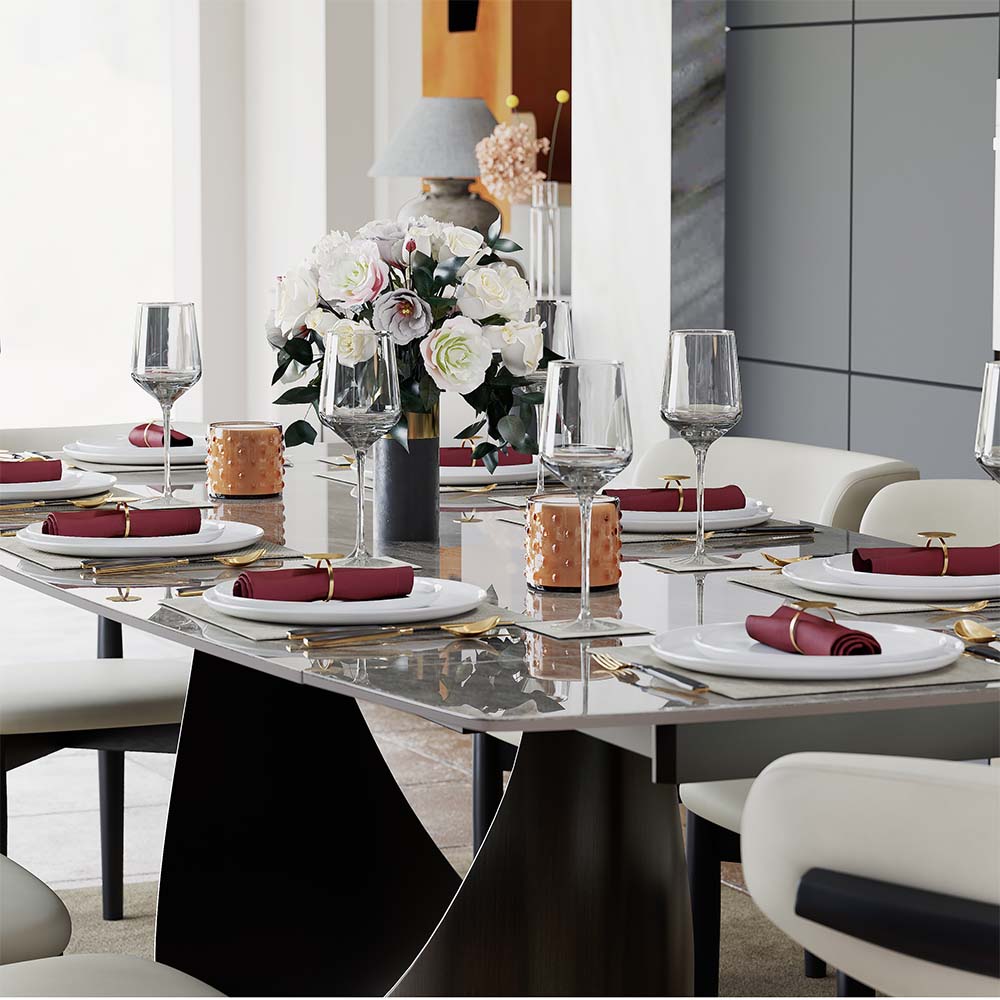 Light Gray Sintered Stone Dining Tables