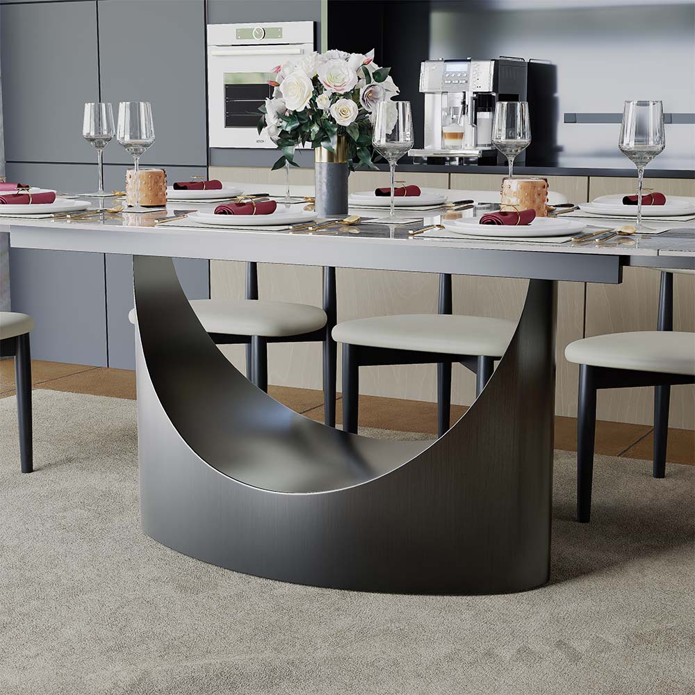 Light Gray Sintered Stone Dining Tables