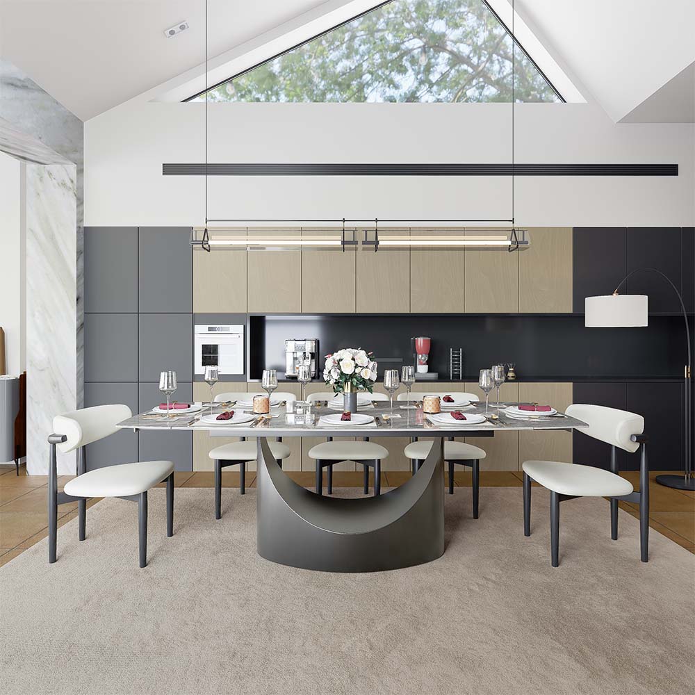 Light Gray Sintered Stone Dining Tables