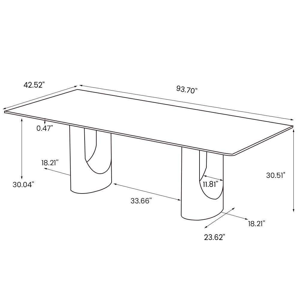Modern Minimalist White Glossy Sintered Stone Dining Tables