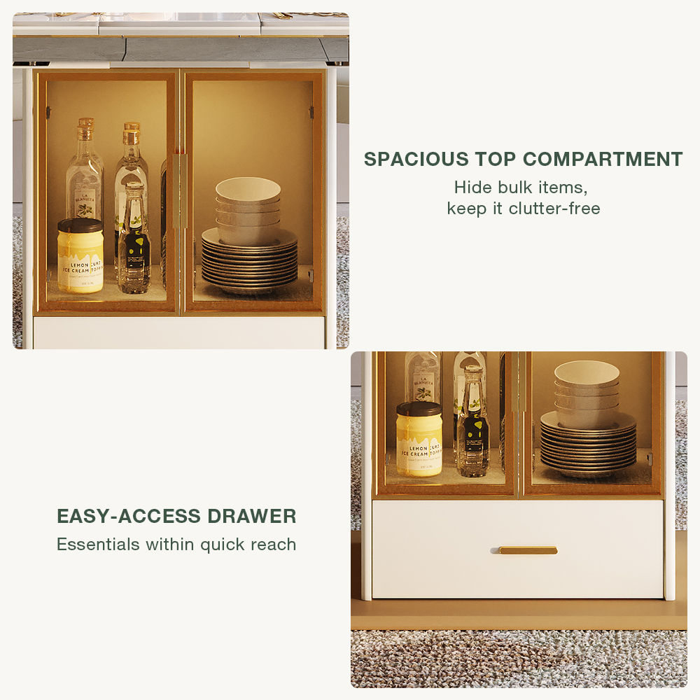 Modern Luxury Pandora & Gold Glossy Sintered Stone Dining Tables