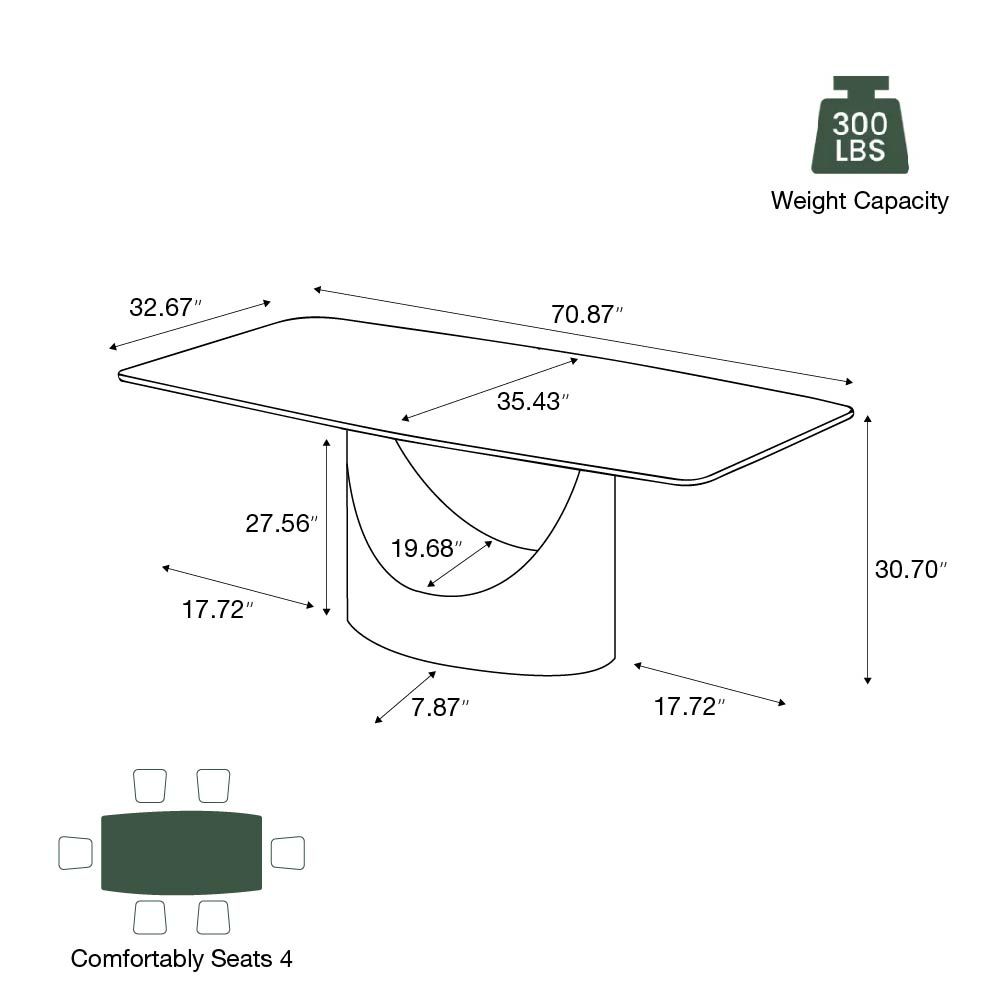 Curved Pandora Sintered Stone Dining Tables