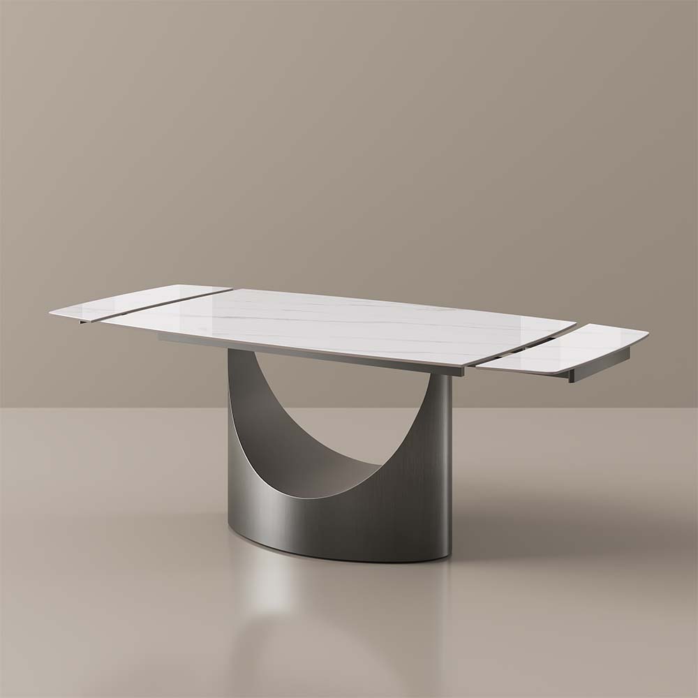 Glossy White Sintered Stone Dining Tables