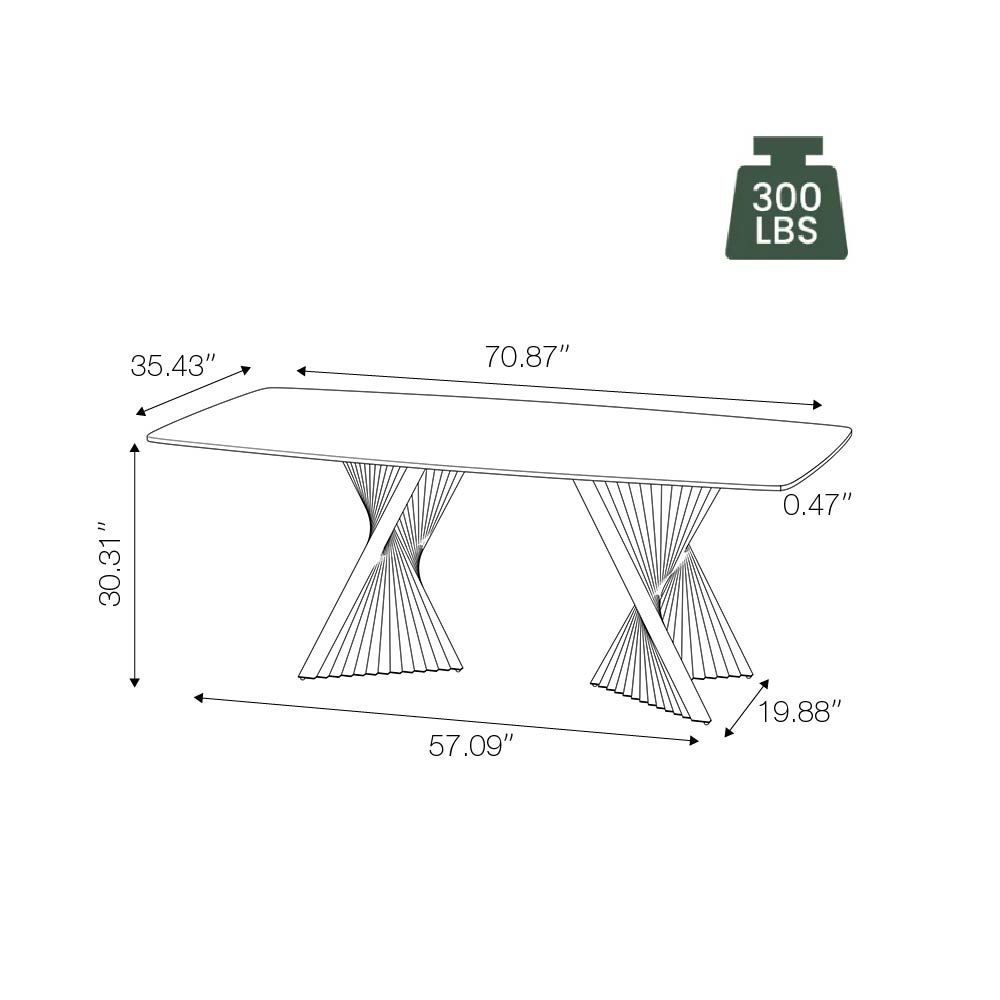 for 8 Clear & Gold Tempered Glass Dining Tables