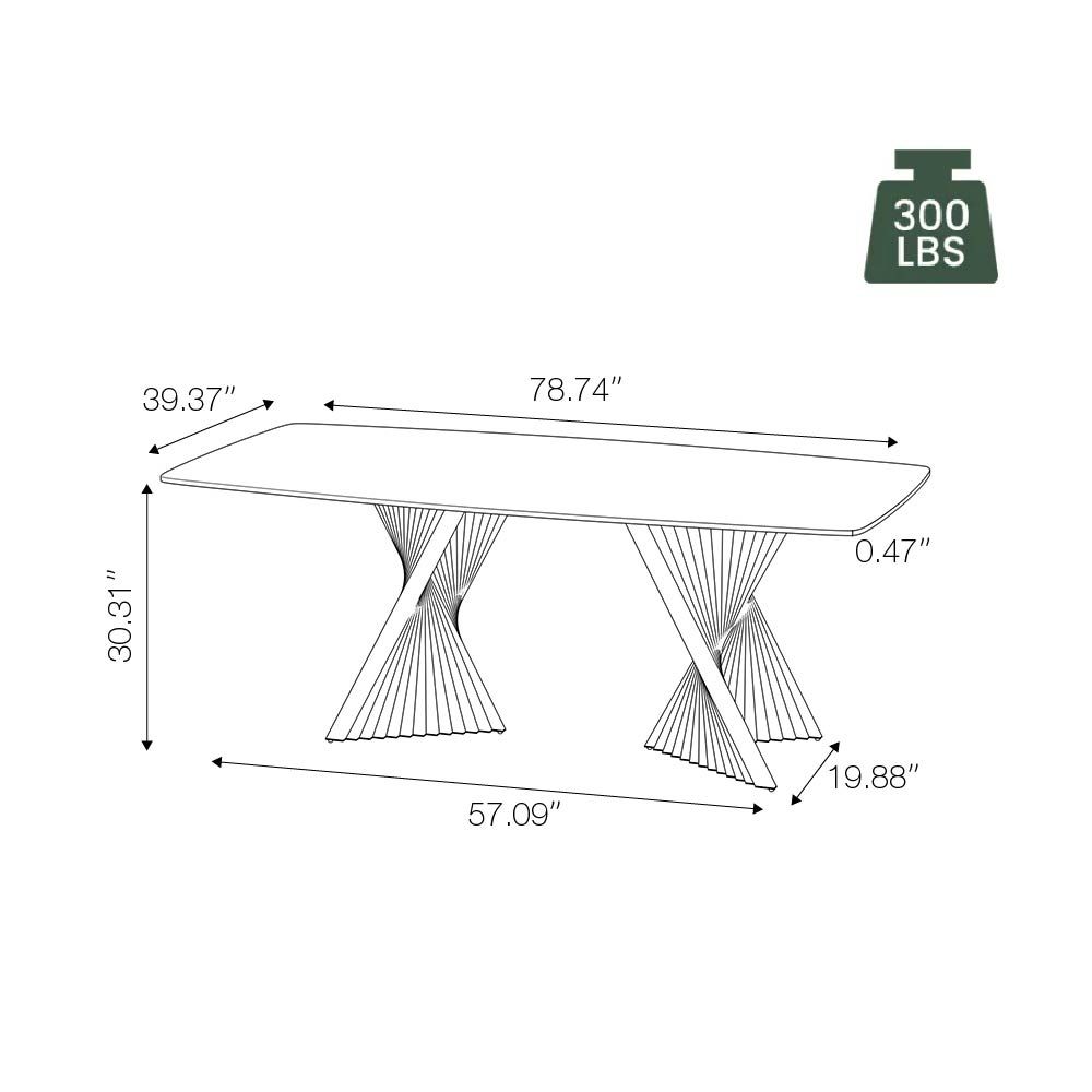 Glass Clear & Gold Tempered Glass Dining Tables