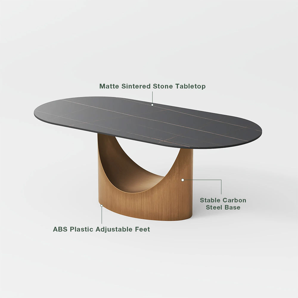 Bronze Black Sintered Stone Dining Tables