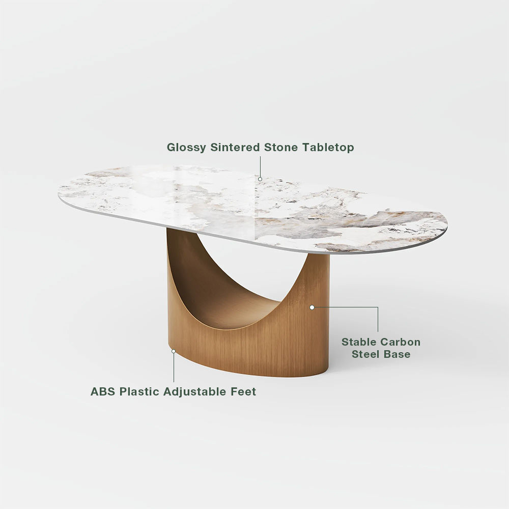 Curved Pandora Sintered Stone Dining Tables