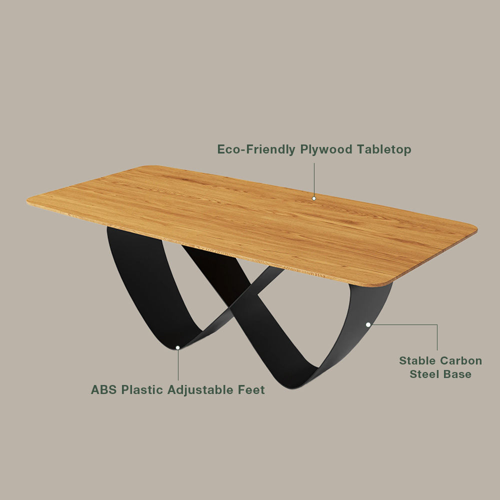 Curved Walnut Color Plywood Dining Tables