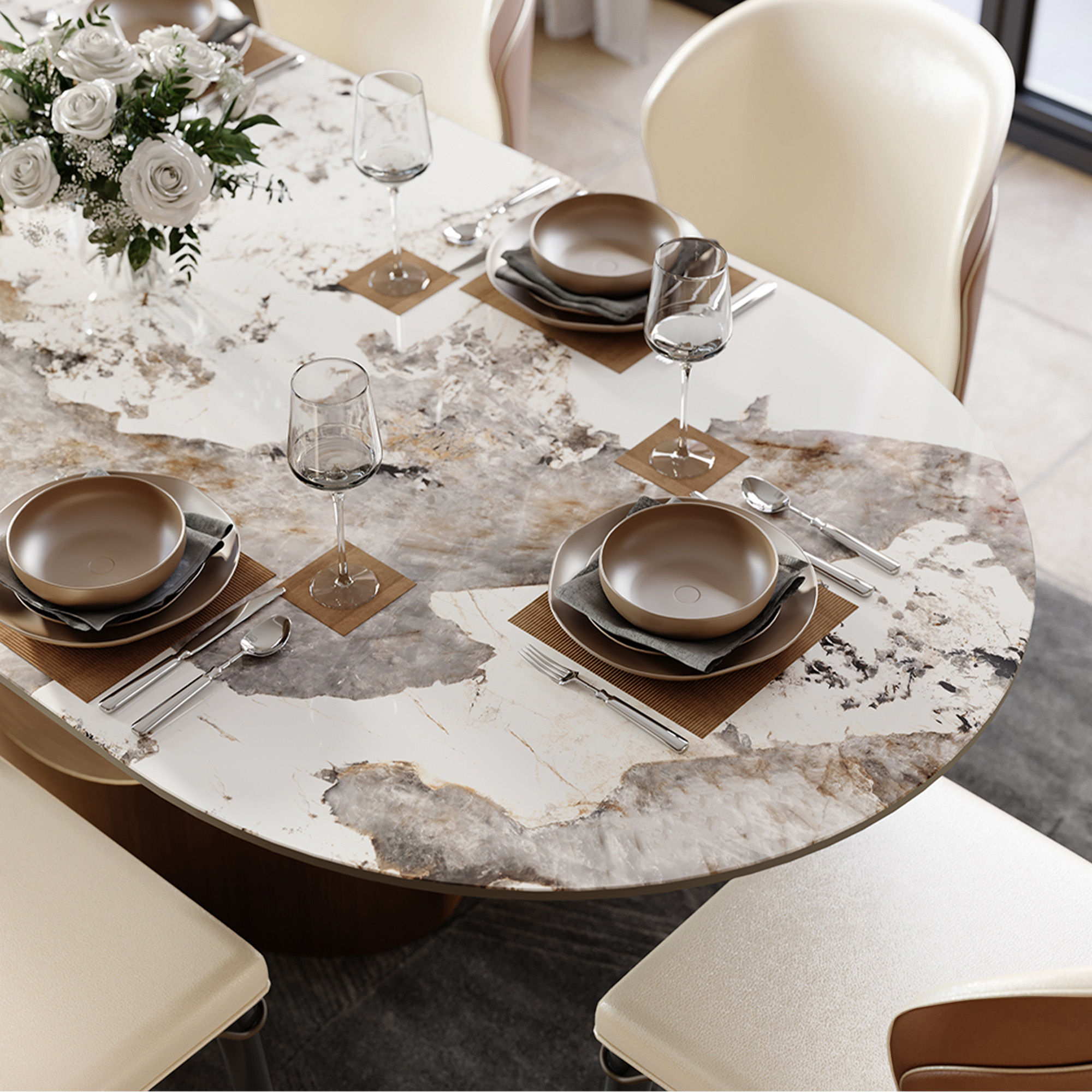 Seats 6 Pandora Sintered Stone Dining Tables