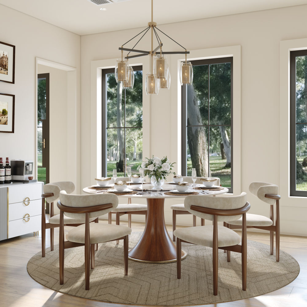 without Lazy Susan Pandora Glossy Sintered Stone Dining Tables