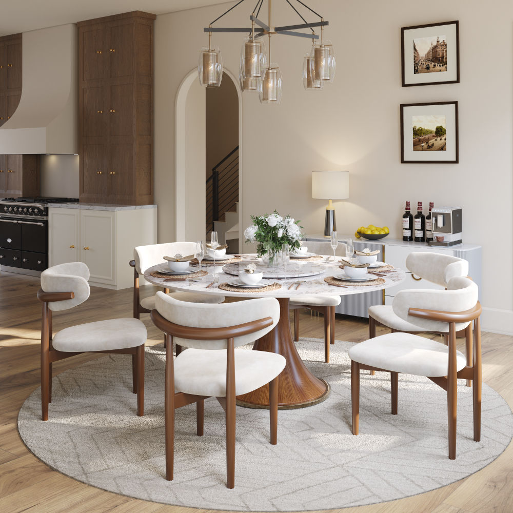 Seats 6 Pandora Glossy Sintered Stone Dining Tables