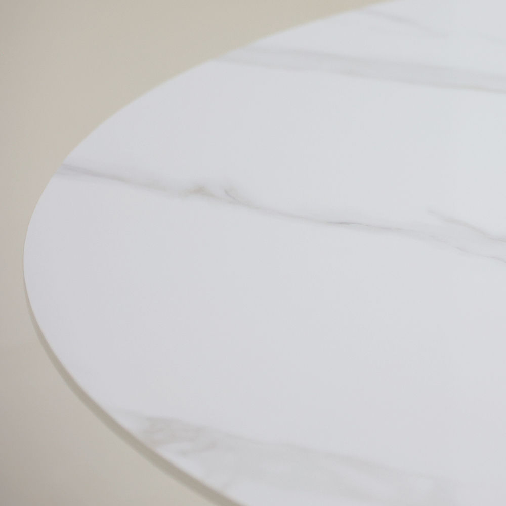 White Matte Sintered Stone Dining Tables
