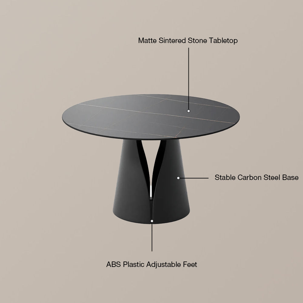 for 6 Black Matte Sintered Stone Dining Tables