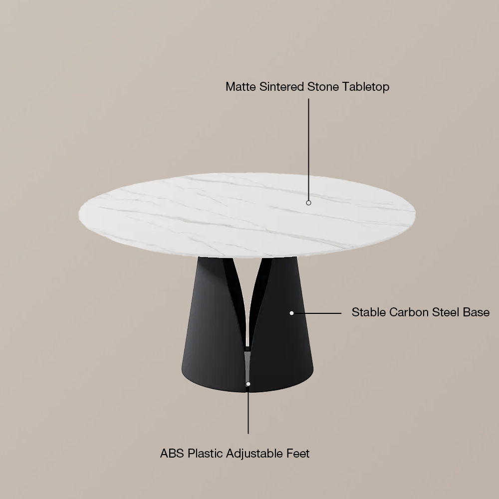 for 8 White & Black Matte Sintered Stone Dining Tables