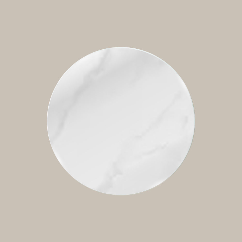 Round White Glossy Sintered Stone Dining Tables