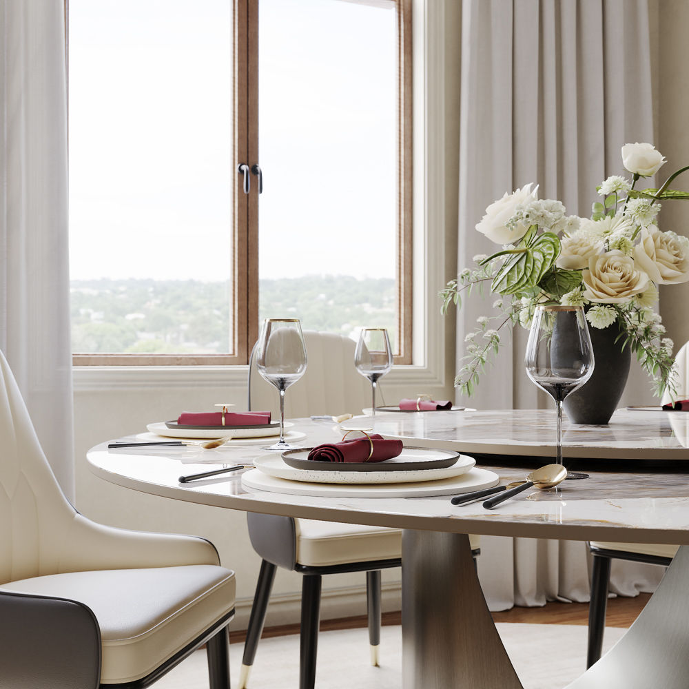 Pandora Glossy Sintered Stone Dining Tables