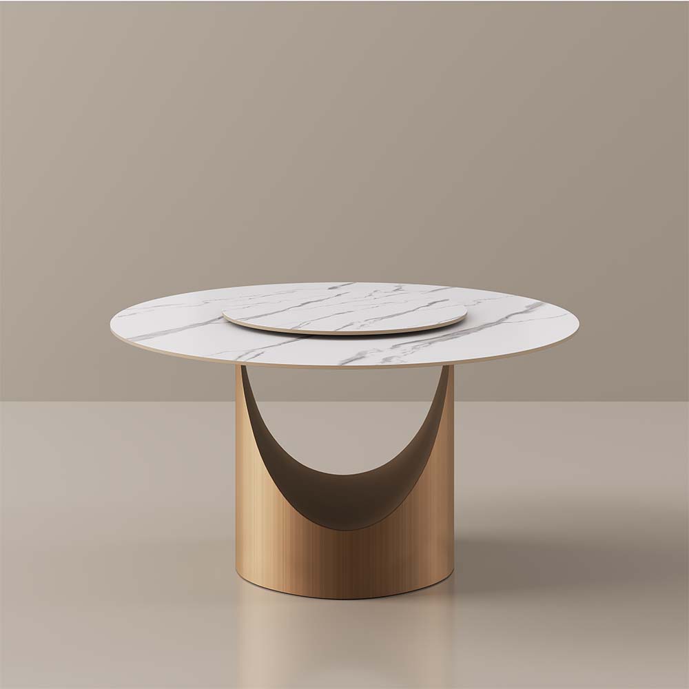 Sintered Stone White Matte Sintered Stone Dining Tables