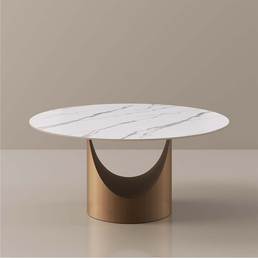 Modern White Matte Sintered Stone Dining Tables