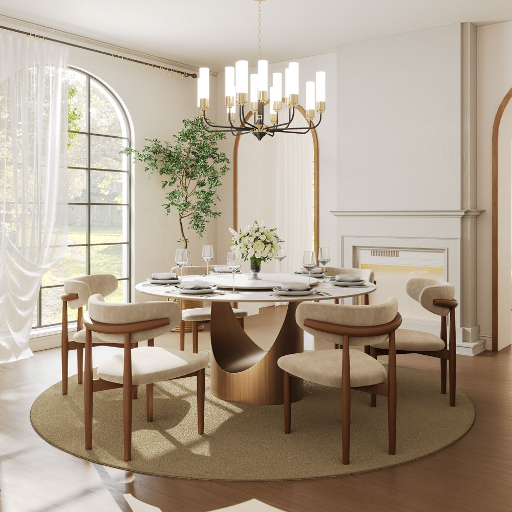 Modern Minimalist White Matte Sintered Stone Dining Tables
