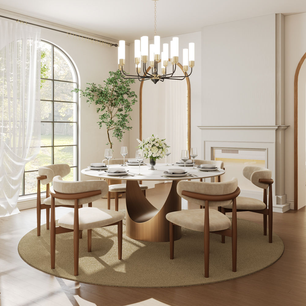 for 4 White Matte Sintered Stone Dining Tables