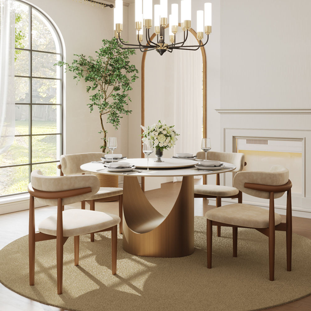 Hobart White Matte Sintered Stone Dining Tables