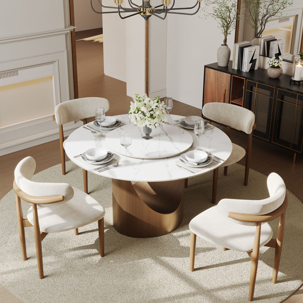 Modern White Matte Sintered Stone Dining Tables