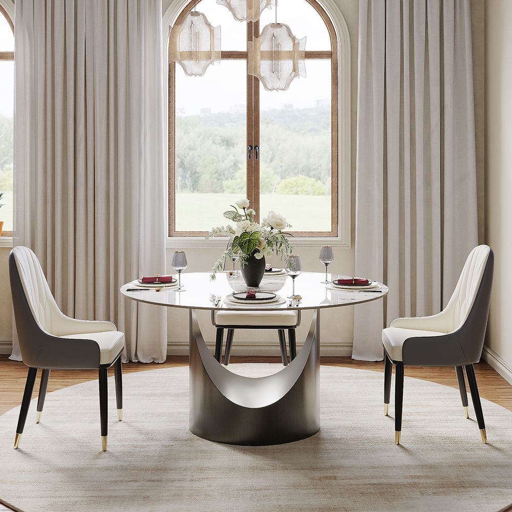 Modern Minimalist Pandora Glossy Sintered Stone Dining Tables