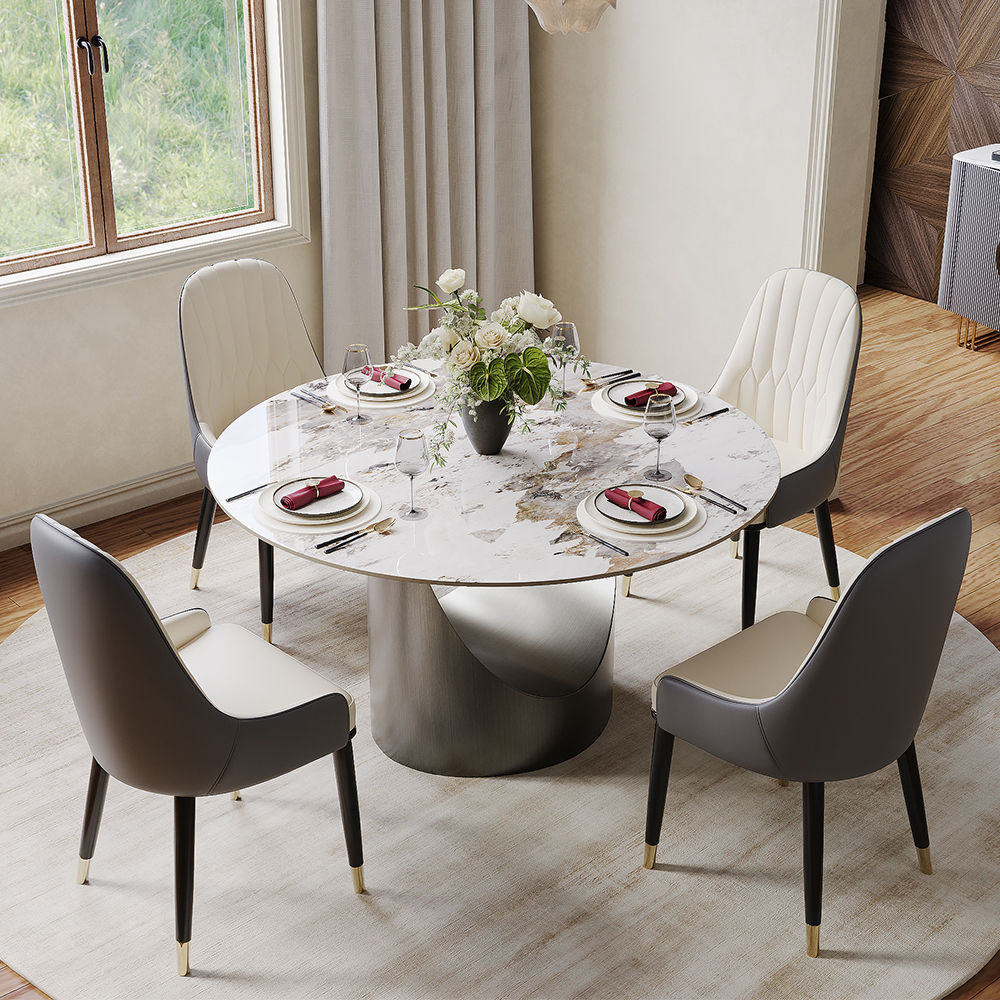 Modern Minimalist Pandora Glossy Sintered Stone Dining Tables