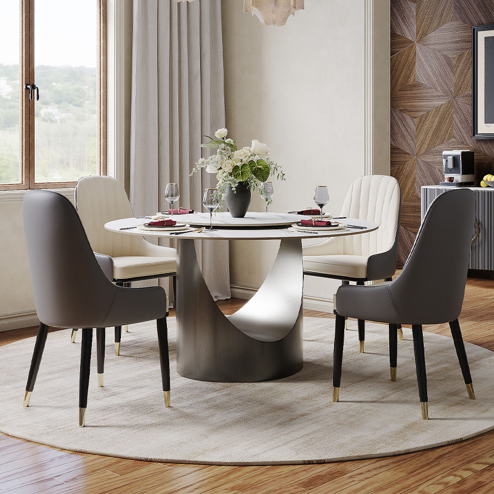 Hobart White Matte Sintered Stone Dining Tables