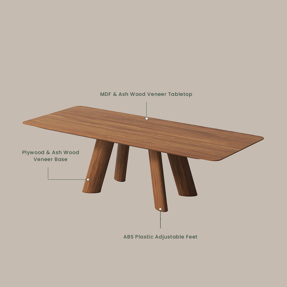 Walnut Color Walnut MDF Dining Tables