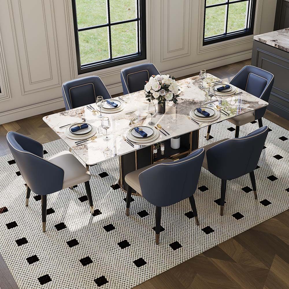 Pandora & Black Glossy Sintered Stone Dining Tables