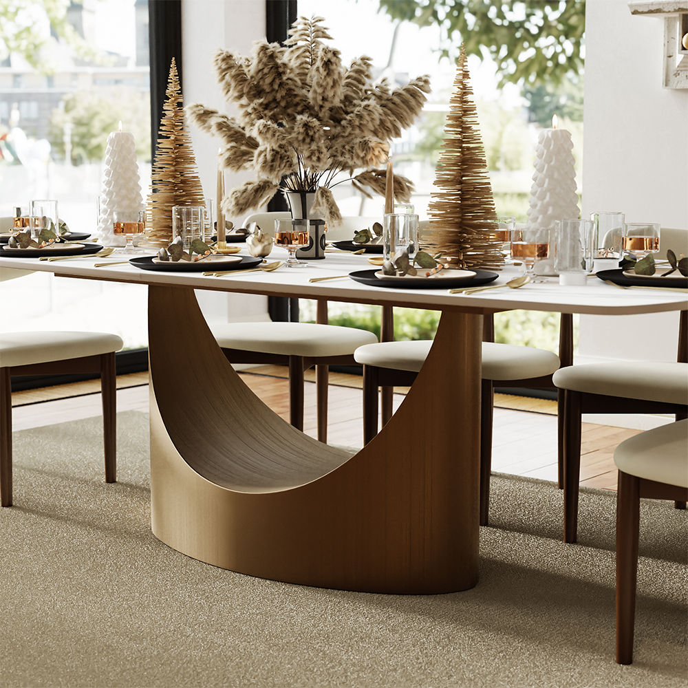 for 4 Matte White Sintered Stone Dining Tables