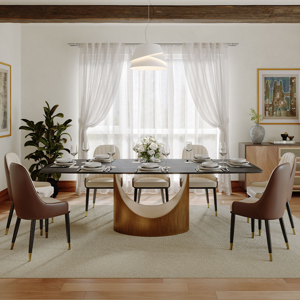 Matte Sintered Stone Matte Black Sintered Stone Dining Tables