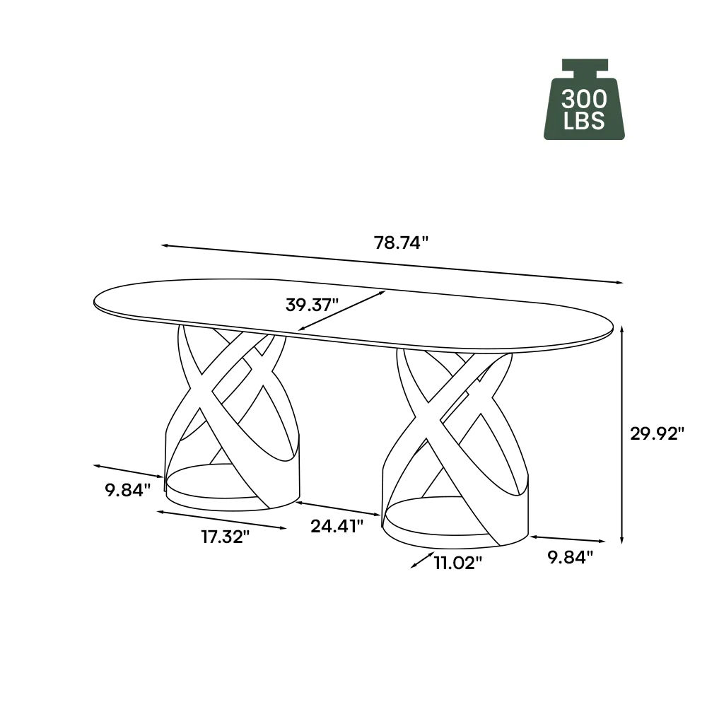 White & Bronze Glossy Sintered Stone Dining Tables