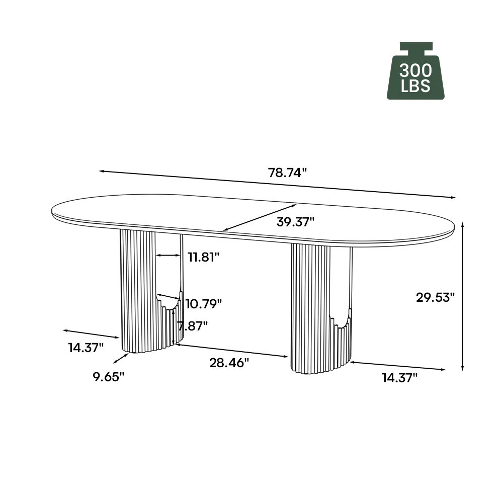 Partial Assembly Required White & Walnut Glossy Sintered Stone Dining Tables